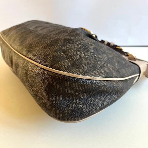 MICHAEL KORS Leather Signature Shoulder Bag, Brown & Tan - Picture 5 of 11